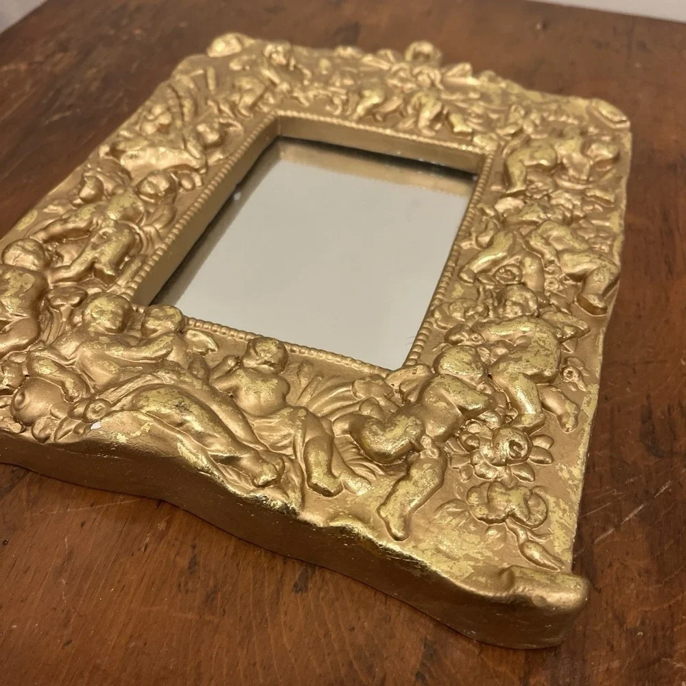 Gilt Gold Cherub Mirror 10 1/2